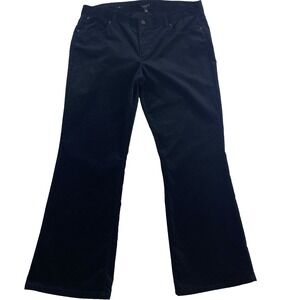 Talbots Velvet Pants Women‎ Sz 16 Black Bootcut Flare Minimalist Everyday Office